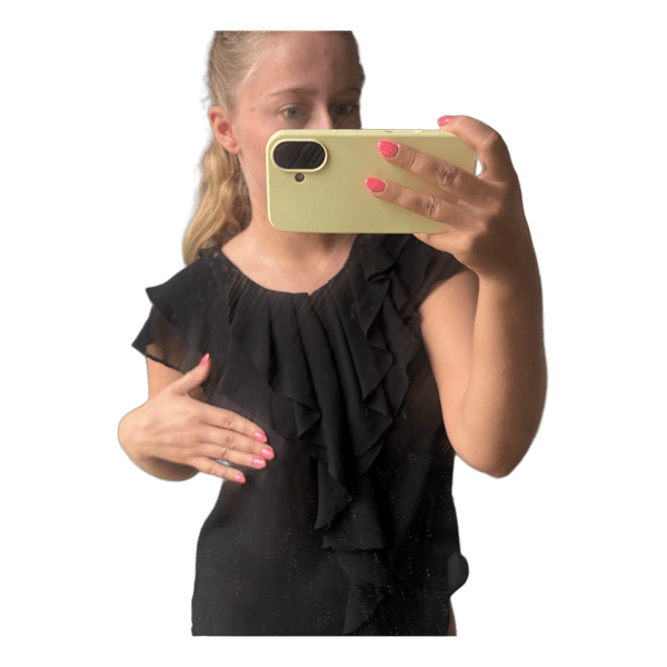 Sort flæsebluse