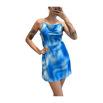 H&M Electric Blue Tie-Dye Slip Dress