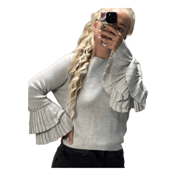 Grey frill sleeve jumper