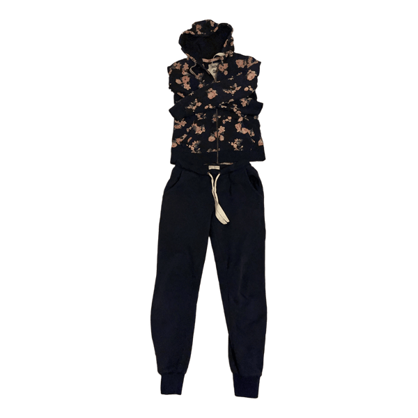 Floral zip hoodie set