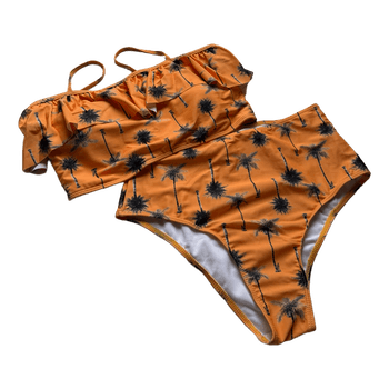 Orange palm print bikini