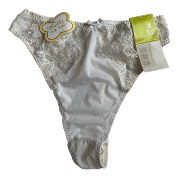 White lace thongs