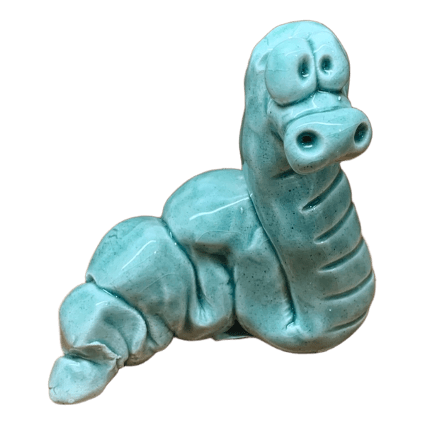 Mint green ceramic figurine