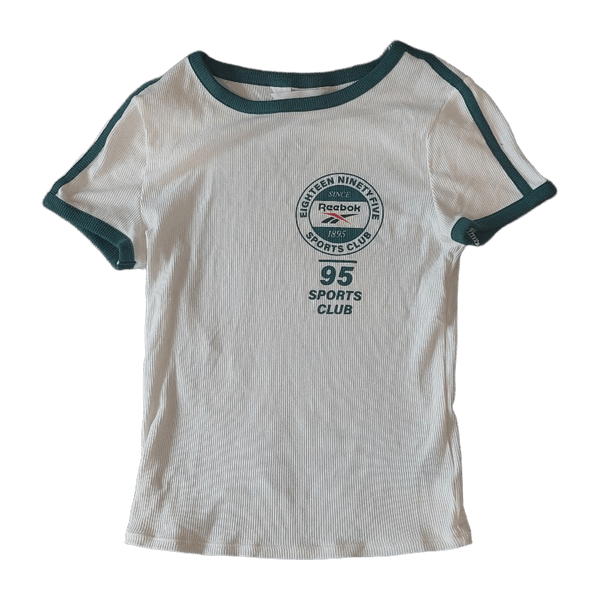 White ribbed sports t-shirt