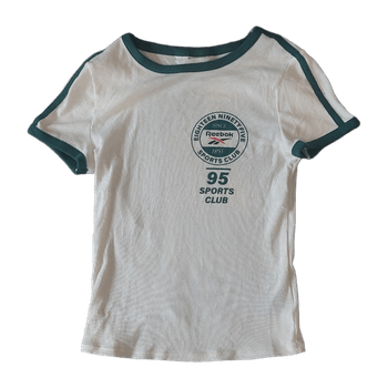 White ribbed sports t-shirt