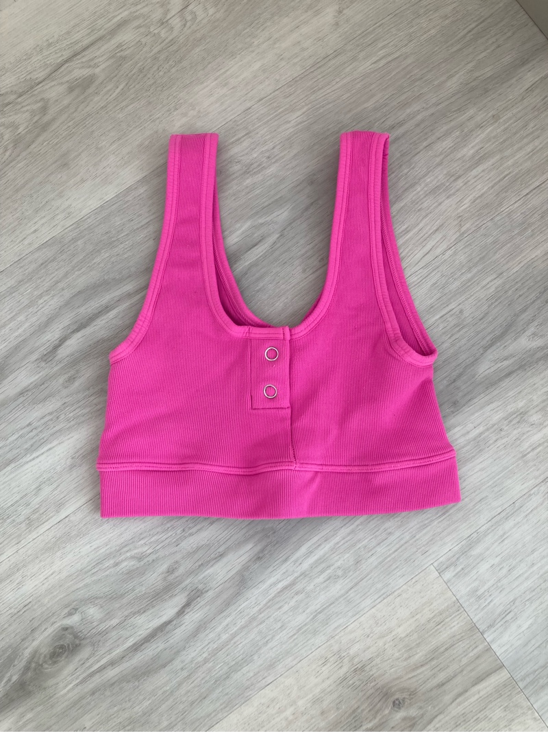 Bombshell pinkki ribbed top