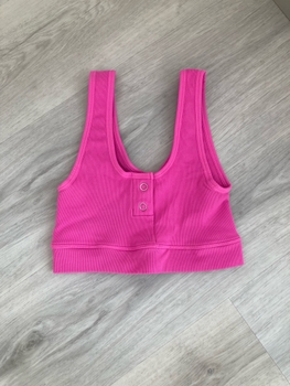 Bombshell pinkki ribbed top