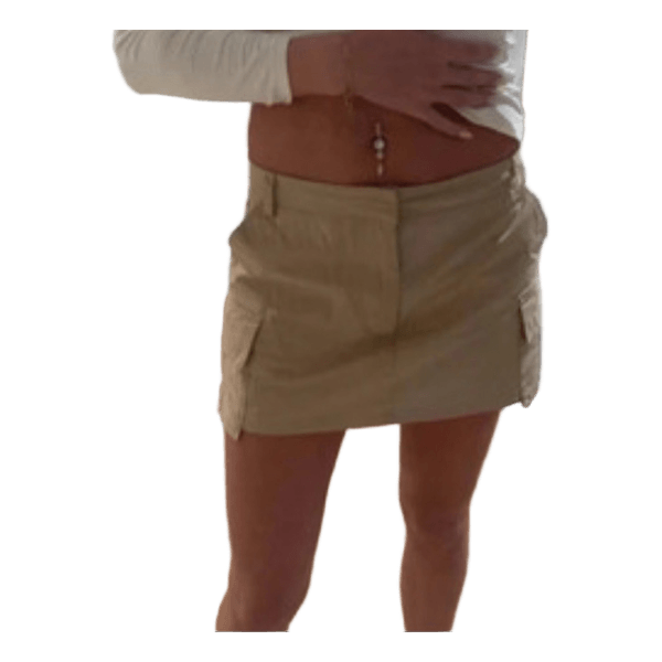 Beige cargo skort zara
