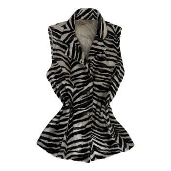 Zebra print sleeveless vest