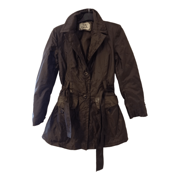 Brown waist-belt jacket