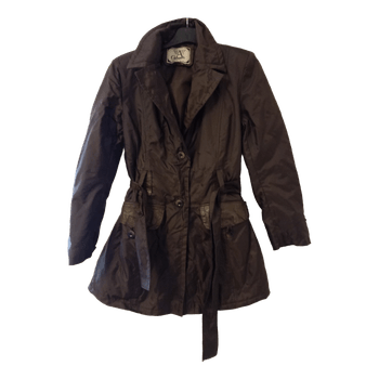 Brown waist-belt jacket