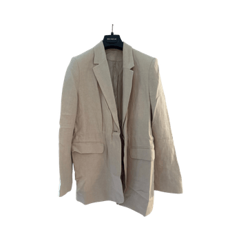 beige linen blazer