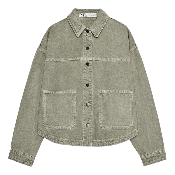 Zara grøn denim jakke udgået