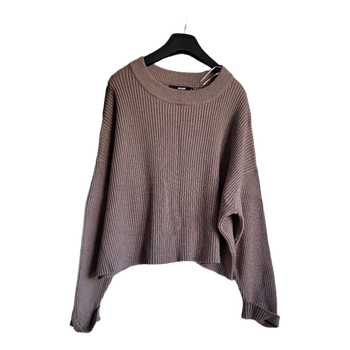 Brown ribbed knit sweater