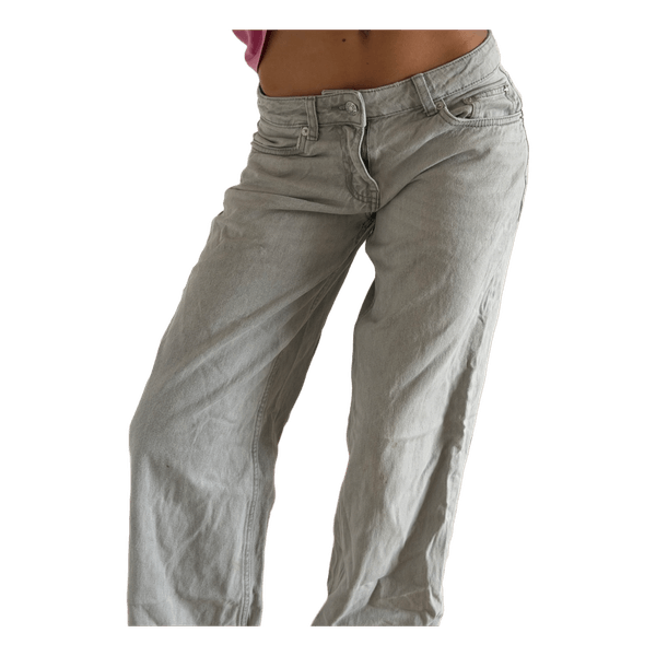 Grå denimbukser low waist