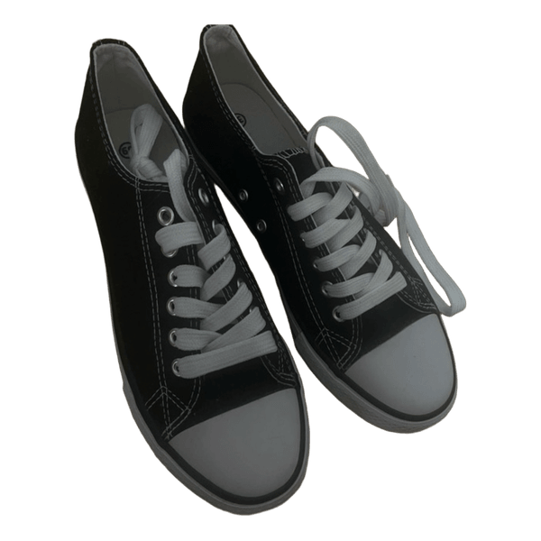 Black canvas sneakers