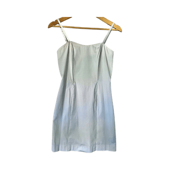 White sleeveless mini dress with boning