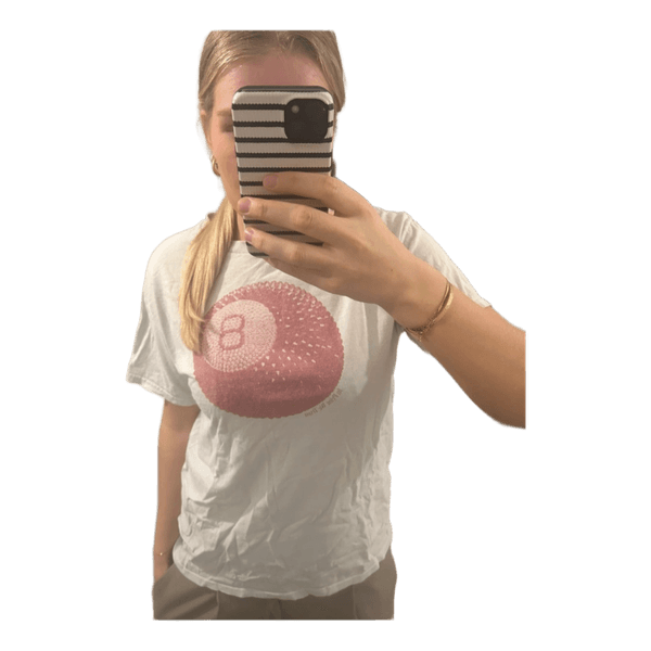 Hvid t-shirt med 8-bal