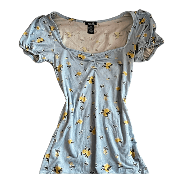 Blue floral shirt