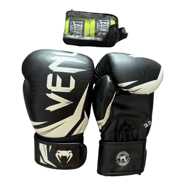 Black boxing gloves set