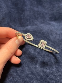 Silver tone crystal bracelet
