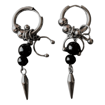 Silver tone hoop earrings