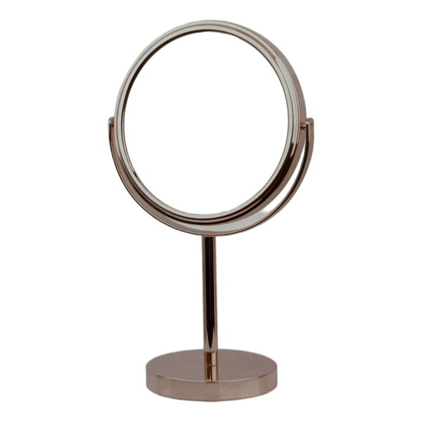 Rose gold cosmetic mirror