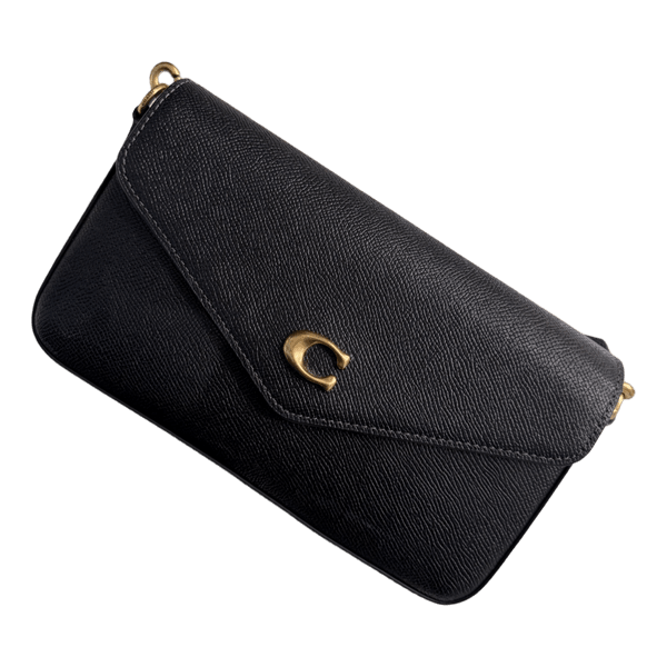 Black leather crossbody bag