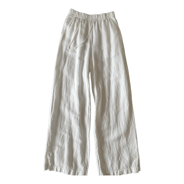 White linen blend trousers