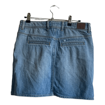 Blue denim mini skirt