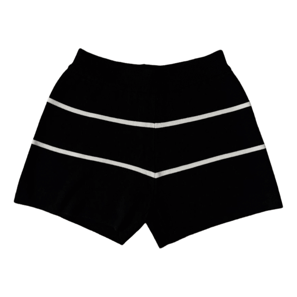 Black knitted shorts