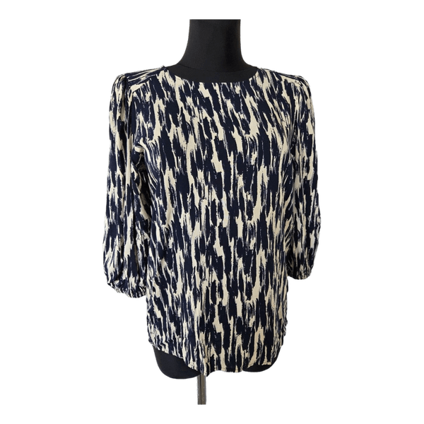 Navy and white blouse