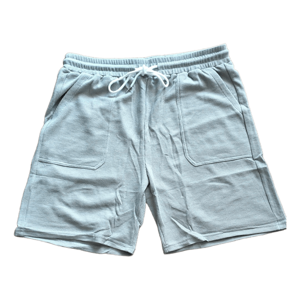 Grey waffle knit shorts