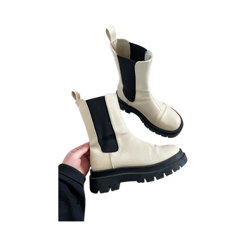 Beige chelsea ankle boots