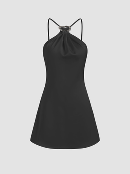 Halter ruched mini dress