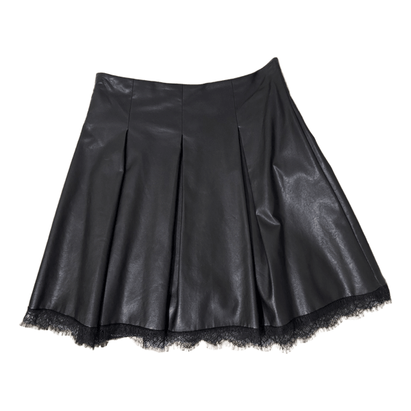 Black faux leather skirt