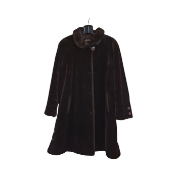 Ajattaren tummanruskea tekoturkistakki/34-36