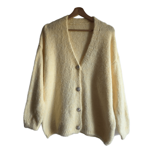 Yellow knit cardigan