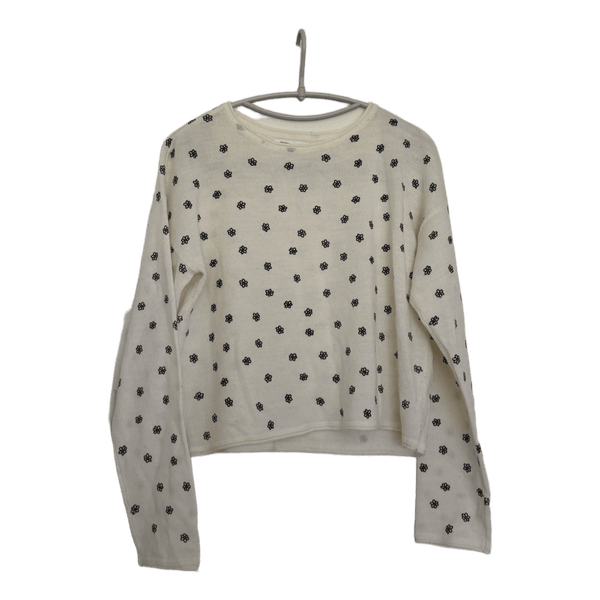 White floral sweater