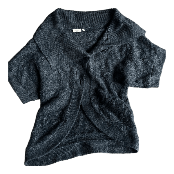 Grey cable knit cardigan