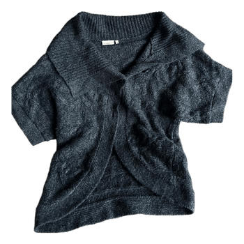 Grey cable knit cardigan