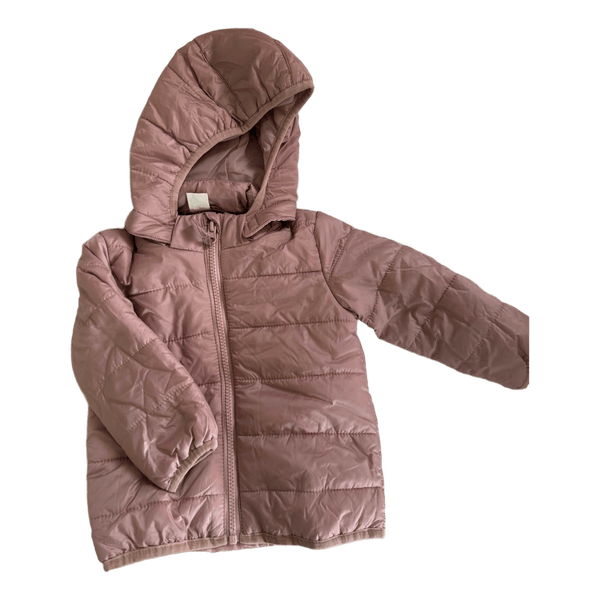 Pink hooded puffer jacket