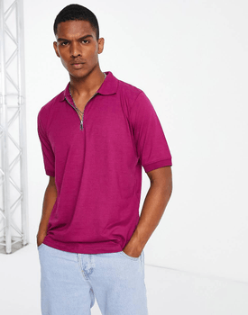 Zip through polo shirt