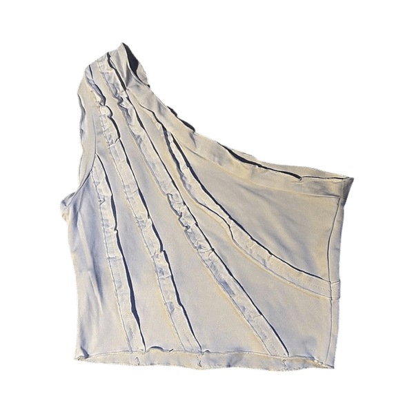 Valkoinen yksin olkapääl blouse