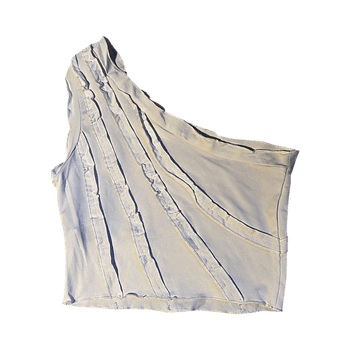 Valkoinen yksin olkapääl blouse