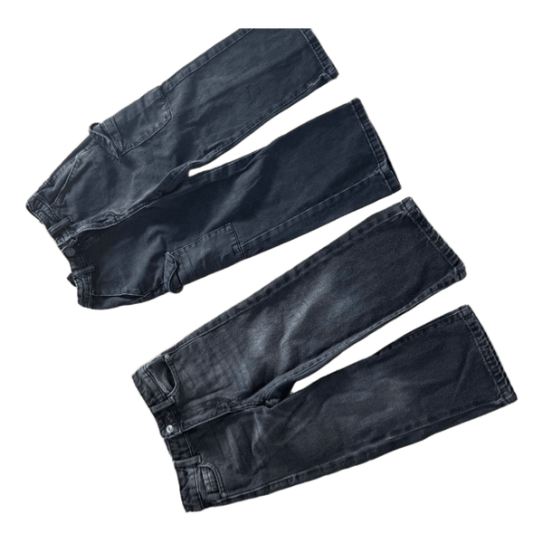 Black cargo denim trousers