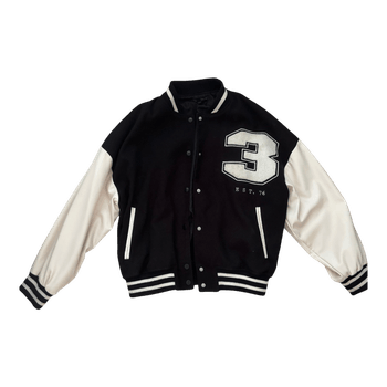Mustavalkoinen baseball-takki