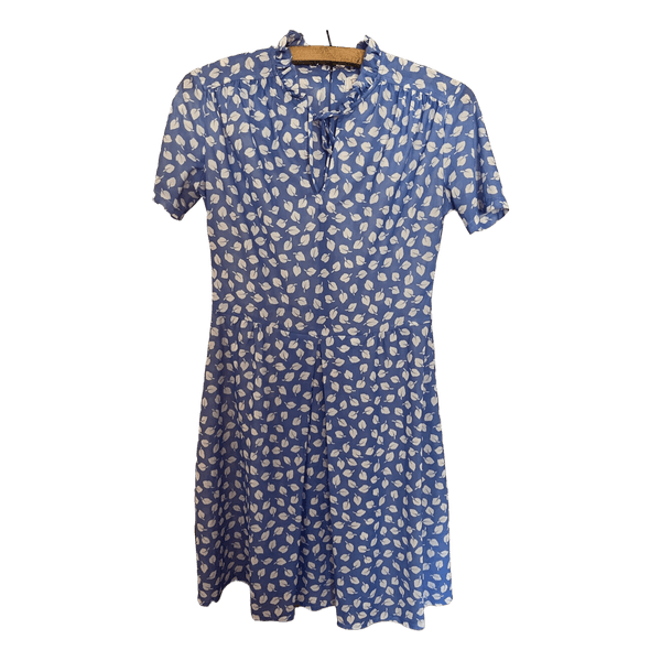 Blue leaf print dress