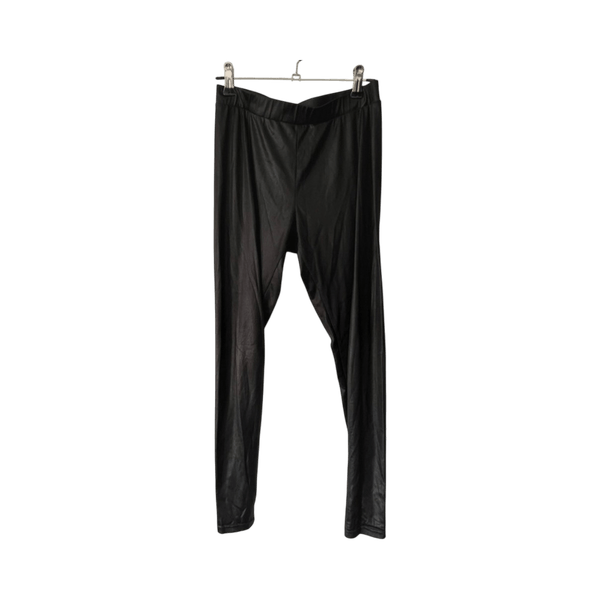 Black faux leather leggings