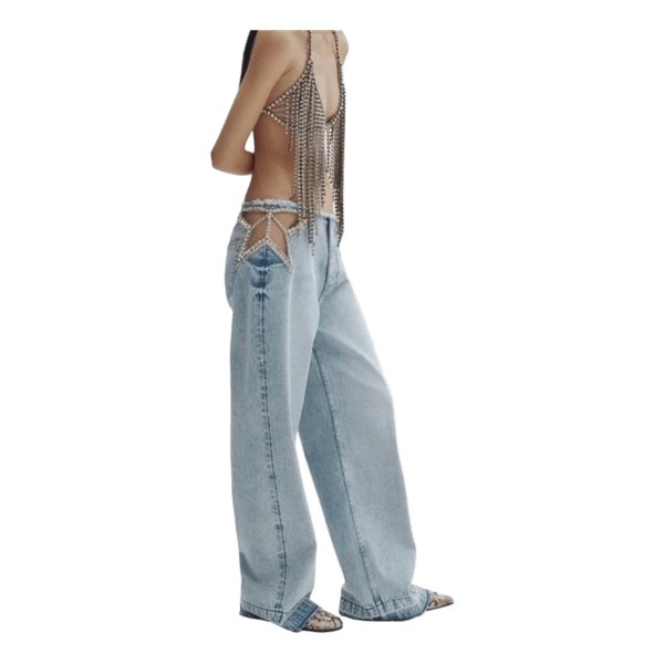 Lyseblå jeans med similisten